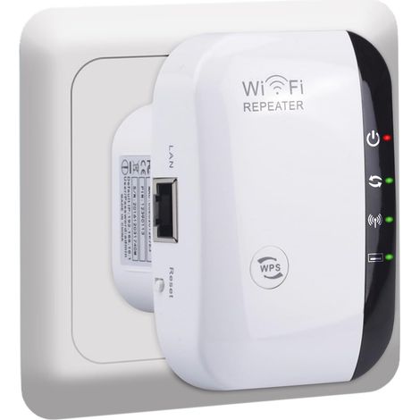 Leistungsstarker WLAN-Repeater: 2,4 GHz 300 Mbit/s WLAN-Verstärker mit Ethernet-Anschluss, WLAN-Extender, drahtloser Netzwerk-Signalverstärker mit AP/RP- und WPS-Funktion, leistungsstarker WLAN-Splitt