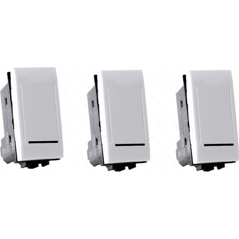 Kit 3 interruttore unipolare compatibile con living light international air 1p 16a 250v bianco (1/4)
