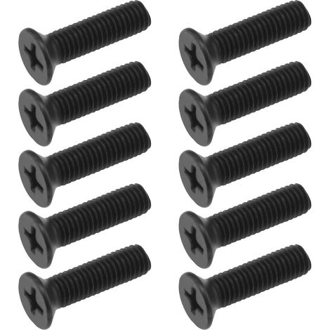 Lot de 10 mandrins M6 x 22 mm - Filetage à gauche - Vis de sécurité - Vis filetée - Poignée de mandrin adaptateur - Vis de blocage pour perceuse électrique - Noir (1/5)