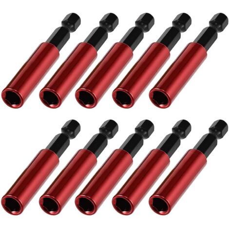 QORVA-10 pièces de 60 mm de longueur Porte-embouts Magnétiques, Acier Porte Embout Visseuse a Choc, Rallonge Visseuse Tige hexagonale 1/4 pouce