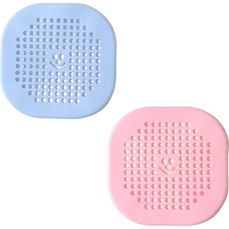 Couvercle de drain carré pour douche 5,5 pouces, attrape-cheveux, bouchon plat en silicone pour salle de bain et cuisine, filtre, protection de drain de douche, bouchon de crépine plat avec ventouses,