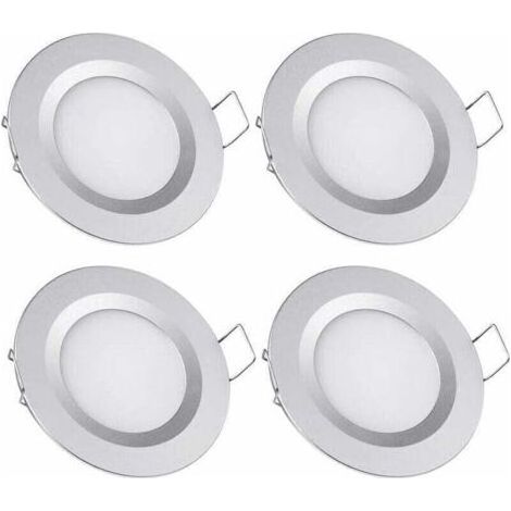 VURAHOME - Set mit 4 Einbau-LED-Spots (12 V) – 58-65 mm Einbauöffnung – 3 W, 3200 K Warmweiß – Ultradünnes Aluminium für Wohnmobile und Boote (1/5)