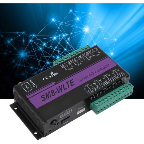 SM8-WLTE-EA Capteur de température mobile 4G à 8 canaux avec application/web, thermocouple PT100, alarme de coupure de courant par SMS, norme européenne 100-240 V (1/5)
