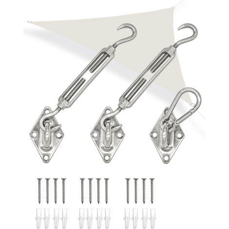 Fixation Toile Ombrage Triangulaire Kit Voile Solaire Attache Protection Soleil