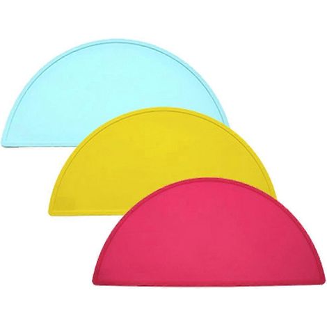 Lot de 3 tapis de table flexibles en silicone imperméables, antidérapants et faciles à nettoyer pour animaux de compagnie - Style 2 (1/5)