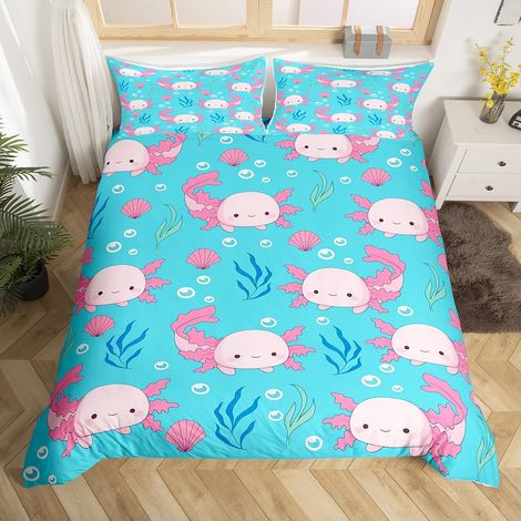 Parure de lit 2 pièces avec housse de couette de 135 x 200 cm, motif, thème, motif de dessin animé, salamandre, pour enfant garçon et fille (1/5)