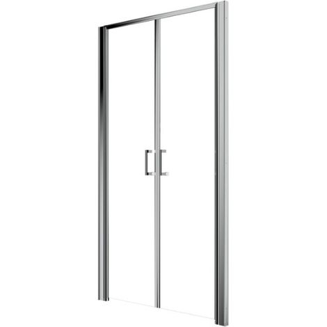 Porta Doccia 120 cm Apertura a Saloon H190 Cristallo Trasparente