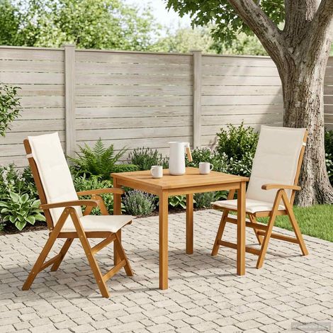 vidaXL Sillas de jardín reclinables 2 uds. Natural (1/5)