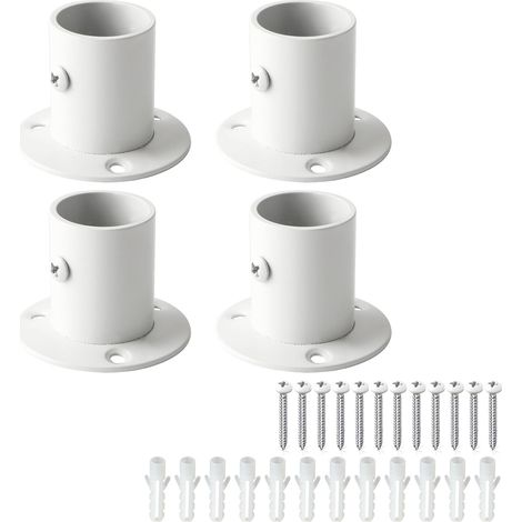 Lot de 4 Support de tige, Acier inoxydable, Réglable, Base épaissie, Pour armoire rideau douche séchoir