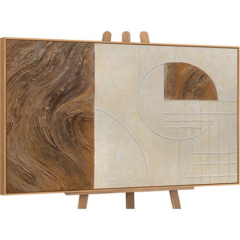 Gemälde Linien und Kreise Rahmen Eichefarben 120x80 cm (1/5)
