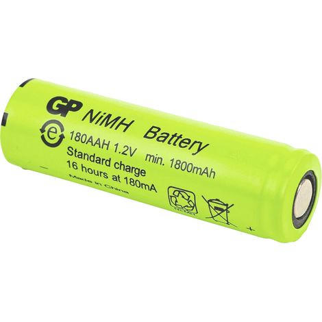 GP 180AAH Spezial-Akku Mignon (AA) Flat-Top NiMH 1.2 V 1800 mAh 1 St. (1/2)