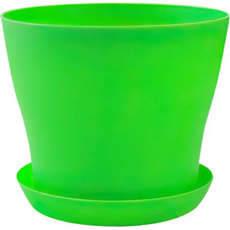 Pots de fleurs en plastique (vert, 10 cm) pour balcon, plantes grasses et bonsaï d'intérieur, multicolores, avec soucoupe. (1/4)