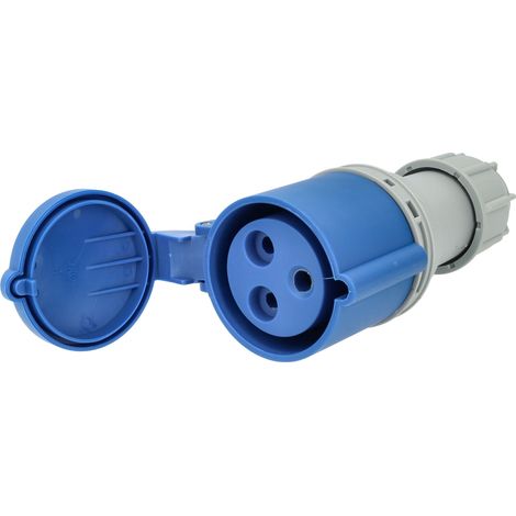 Jandei - Conector de potencia industrial 32A 2P+E 6H Hembra Aéreo Recto 200-250Vac IP44