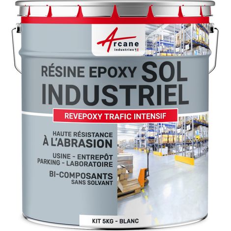 Zwei-Komponenten-Industrie-Epoxid-Beschichtung - REVEPOXY TRAFIC INTENSIF - Weiß - kit 5kg bis zu 10m² für 2 Schichten