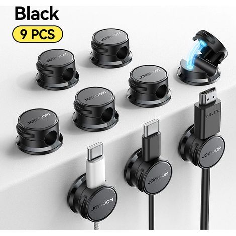 Joyroom Confezione da 9 organizer magnetici per cavi con clip autoadesive, gestione dei cavi sotto la scrivania JR-ZS468-AquaForge (1/5)