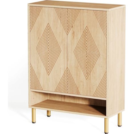 Scarpiera in legno a 7 livelli con ripiani regolabili 73x35x115 cm finitura naturale HOMVRA (1/5)
