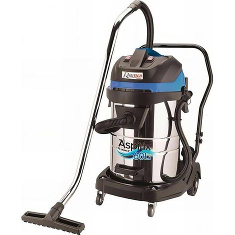 Aspirateur Bidon 60L - Inox - 2 Moteurs 1000W - Puissant et Efficace - Performant - D-Work