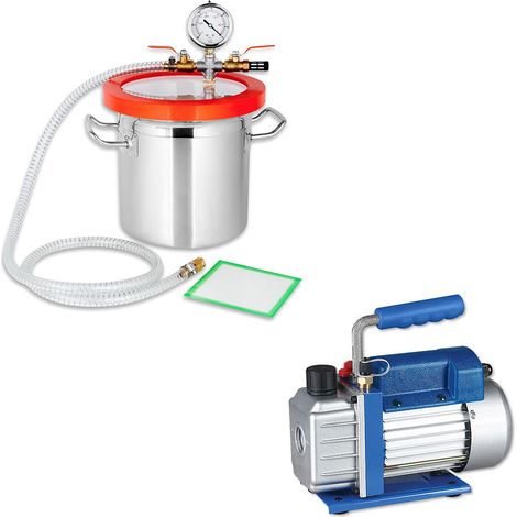 Melko Vakuumpumpe 50 l/min Vakuumkammer 20x20cm Harzfalle Entgasungskammer 