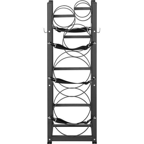 Support de rangement pour bouteilles de réfrigérant, compatible 2 x 13,6 kg et 3 petites bouteilles, dimensions 32,5x33x119,7 cm, pour gaz réfrigérant, oxygène, azote. (1/5)