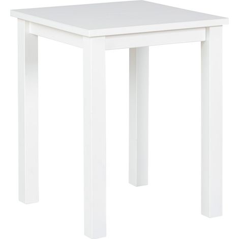 Table d'appoint carrée 45x55 cm en pin massif blanc (1/5)