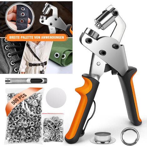 Pince à oeillets Set Avec 5𝟬𝟬tlg Œillets ronds Ø10mm Pince à trous Œillets de bâche Bâche de jardin (1/4)