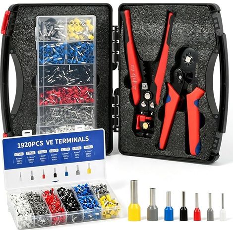 Pince à Sertir avec Pince à Dénuder & 1920 Cosses, 0,25‑10mm² (1/5)