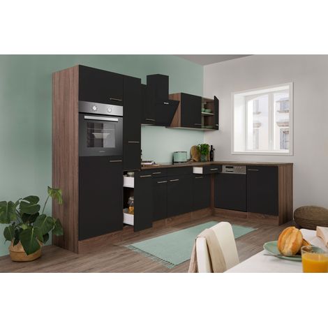 Cucina Cucina angolare Cucina York Rovere Nero Oliver 310 x 172 cm Respekta (1/4)