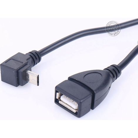 90° Angled Micro USB Male to USB Female Data Cable for Android Phones/Tablets (OTG) (1/5)