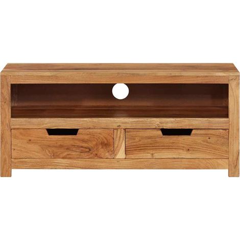 vidaXL Mueble de TV madera maciza de acacia 88x35x40 cm (1/2)