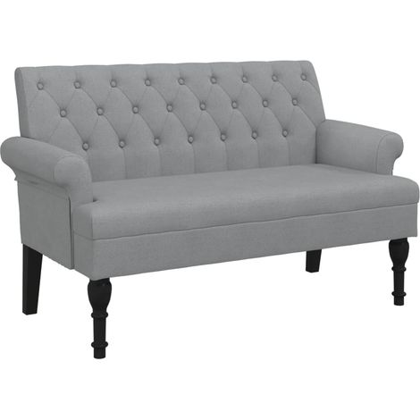 Panca panca con schienale con schienale imbottito cm 120 x 62 x 75,5 in tessuto grigio chiaro DEC024646