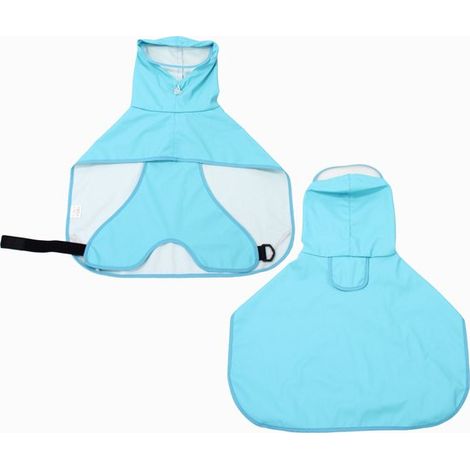 Impermeable capucha perros, Abrigo impermeable perros, Impermeable transparente ribete capucha, Impermeable cintura ajustable, Dinosaurio verde (1/5)