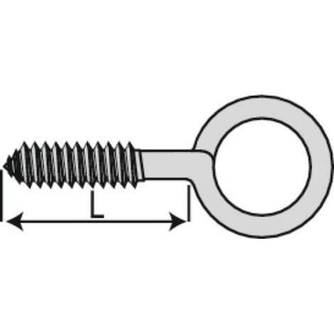 Pitons vis à bois laiton, diamètre 2,5 mm, longueur 10 mm, boîte de 25 pitons