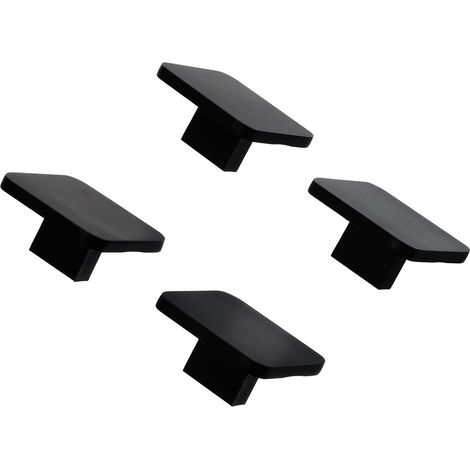 Lot de 4 Boutons Tiroir Carrés en Aluminium Noir Poignées de Tiroir Fiables et Faciles à Installer pour Portes de Placard et Usage Domestique (1/5)