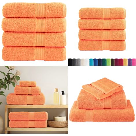 Premium-Duschtücher SOLUND 4 Stk. Orange 70x140 cm 600 g/m² - Duschhandtuch - Baumwollhandtuch (1/5)