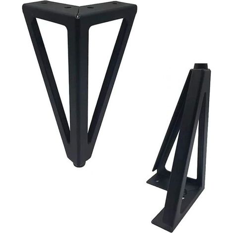 ALLIANDIS4 paquets de pieds de meubles, en métal, pieds de meubles noirs de 15 cm (15 cm, noir) (1/3)