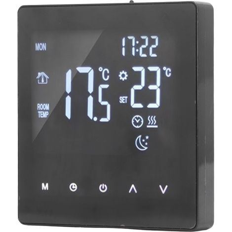Thermostat-App mit Dual-Display-Temperaturregler für Fußbodenheizung mit 16-A-Elektroheizband, 3 m Kabel, AC 90–240 V, WLAN (1/5)