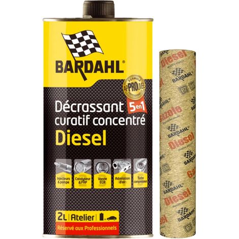 Bardahl – Décrassant 5 en 1 diesel 2L – Nettoyage moteur diesel – Élimination des dépôts – Pour professionnels