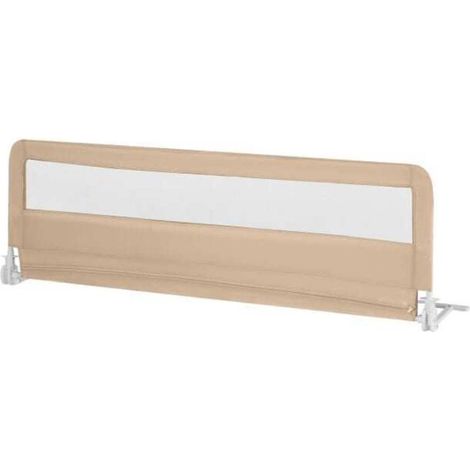 Maille Respirante et Structure Acier Sommeil Sécurisé Barrière de Lit Bébé Universelle 180x56 cm Anti-Chute Enfant Beige (1/5)