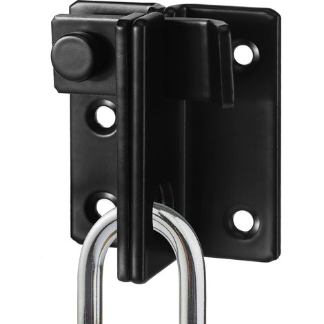 Moraillon Porte-Cadenas Noir, Loquet Antivol en Acier Inoxydable Fermeture De Sécurité Polyvalente – Format Compact Pour Fenêtres, Armoires, Placards Et Tiroirs (1/5)