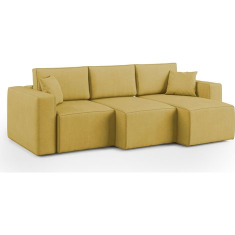 Morfeo Sofa mit 3 asuziehbaren Sitzen aus weichem wasserfestem Stoff T02 245 cm gelb