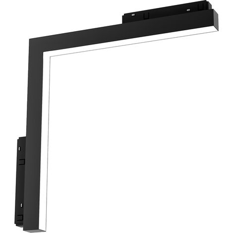 Luminaire sur rail magnétique monophasé en L vers le bas noir LED 24W 4000K Milagro (1/3)