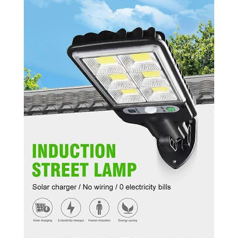 Nouveau lampadaire solaire d'extérieur étanche avec capteur support rotatif applique murale 616B LED 72COB (1/5)