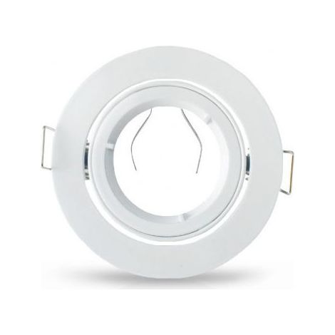 Support plafond Rond 1/4 de tour Orientable Blanc Ø95 mm Miidex Lighting® (1/4)
