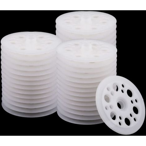 100pcs Rondelles Plates en Plastique, Rondelles en Plastique de 45mm Rondelles en Polypropylène Rondelles en Mousse pour la Fixation et le Support des Panneaux Isolants en Mousse (1/4)