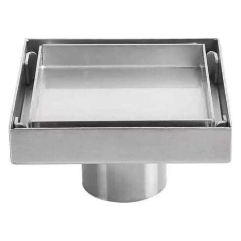 Desagüe de suelo invisible de acero inoxidable 304, desodorante espesado, cuadrado, 1010 cm, INHHUB