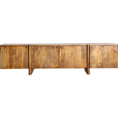 Meuble TV Koigi en bois de mango naturel - Chêne clair naturel satiné (1/5)