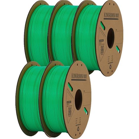 Filamento para impresora 3D, 1,75 mm de diámetro, 300 m de longitud, 5 rollos, verde. (1/2)