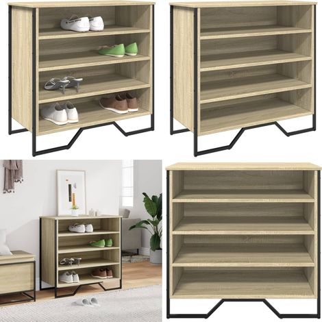 vidaXL Schuhregal Sonoma-Eiche 80x38x78 cm Holzwerkstoff (1/5)