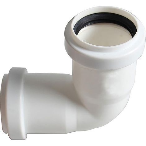 Tuyau d'évacuation coudé à 90 degrés, compression des déchets de 40 mm, courbure à 90 degrés, (blanc) pour évier, drain, coude, lavabo, raccord de siphon de salle de bain (1/5)