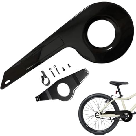 Garde-chaîne de vélo universel adapté aux 32-36 dents, housse de vélo robuste pour enfants, accessoires noirs, décor (1/4)